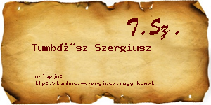 Tumbász Szergiusz névjegykártya